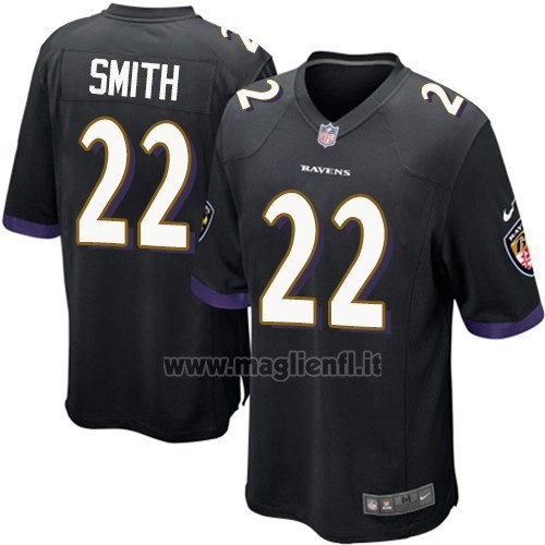 Maglia NFL Game Bambino Baltimore Ravens Smith Nero